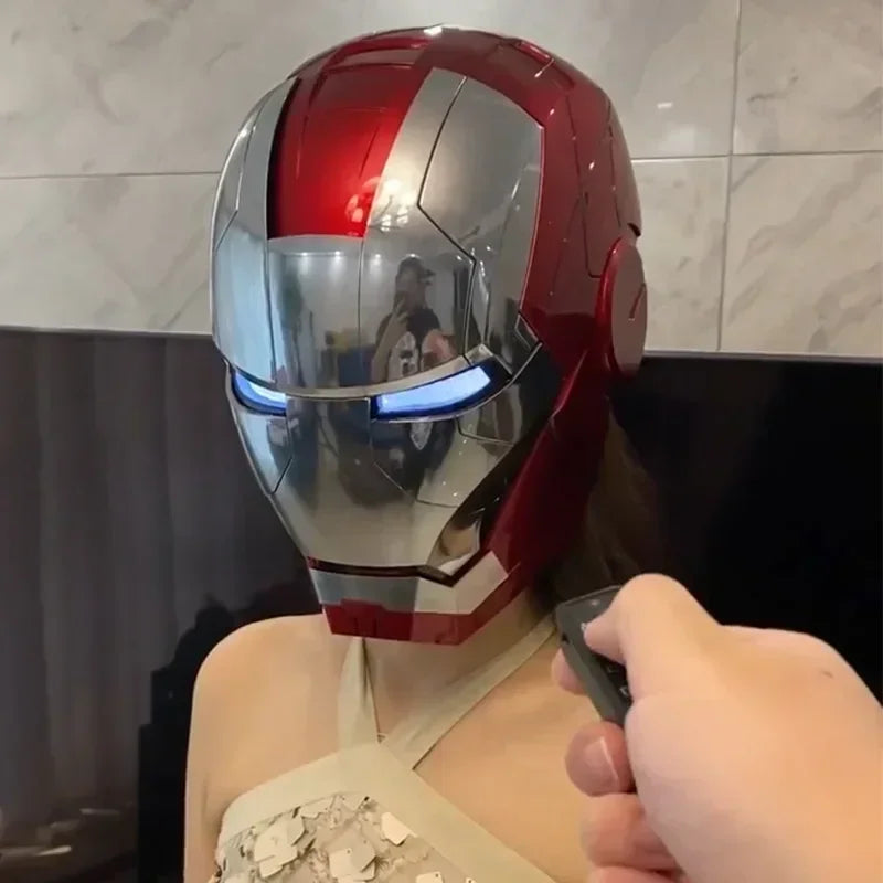 Iron Man Mk5 Helmet War 1:1 Machine Avengers Cosplay Electric Open Close Chinese English Voice Remote Control Birthday Toy Gifts