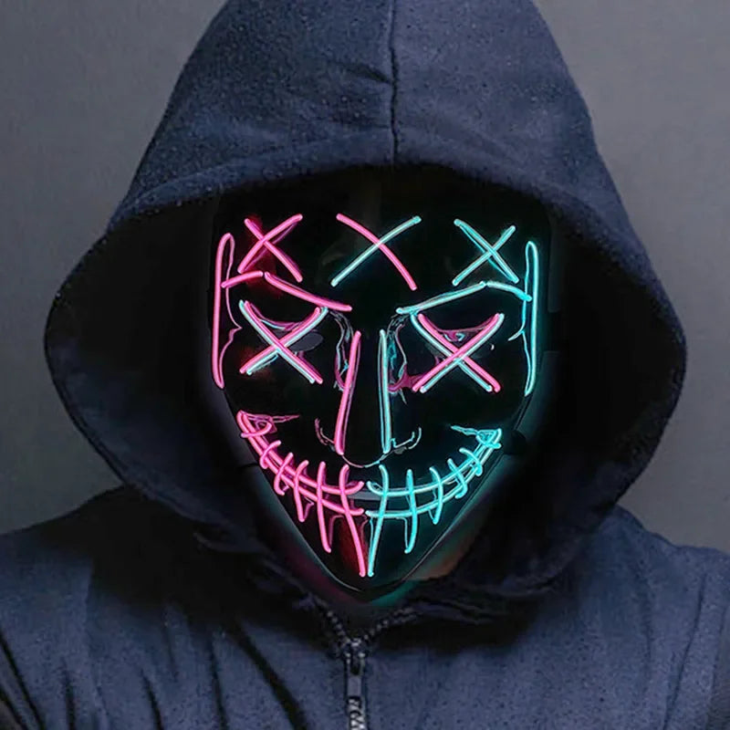 Wireless Bar Music Festival Neon Purification Mask Carnival Party Mask Glow in the dark Cosplay costume supply