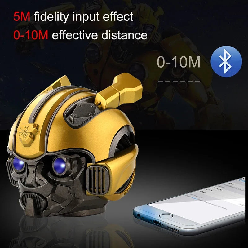 Best Boy Gift!  Transformers Bumblebee Helmet Wireless Bluetooth 5.0 Speaker With Fm Radio Support Usb Mp3 TF for Kids