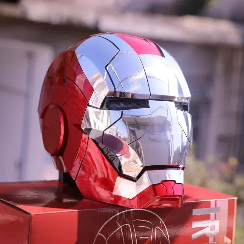 Iron Man Mk5 Helmet War 1:1 Machine Avengers Cosplay Electric Open Close Chinese English Voice Remote Control Birthday Toy Gifts