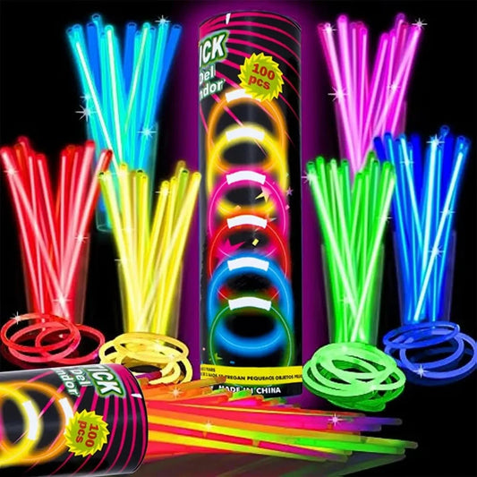 100pcs night glow party supplies with connectors, children's or adult party glow necklaces and bracelets party decoration  glow