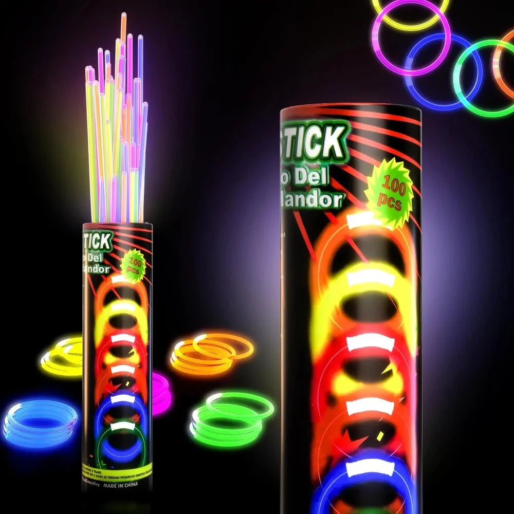 100pcs night glow party supplies with connectors, children's or adult party glow necklaces and bracelets party decoration  glow