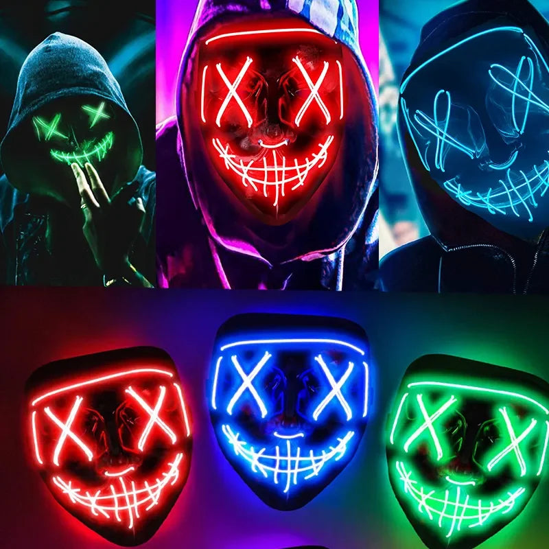 Wireless Bar Music Festival Neon Purification Mask Carnival Party Mask Glow in the dark Cosplay costume supply