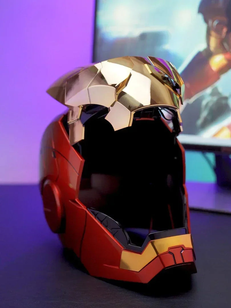 Iron Man Mk5 Helmet War 1:1 Machine Avengers Cosplay Electric Open Close Chinese English Voice Remote Control Birthday Toy Gifts